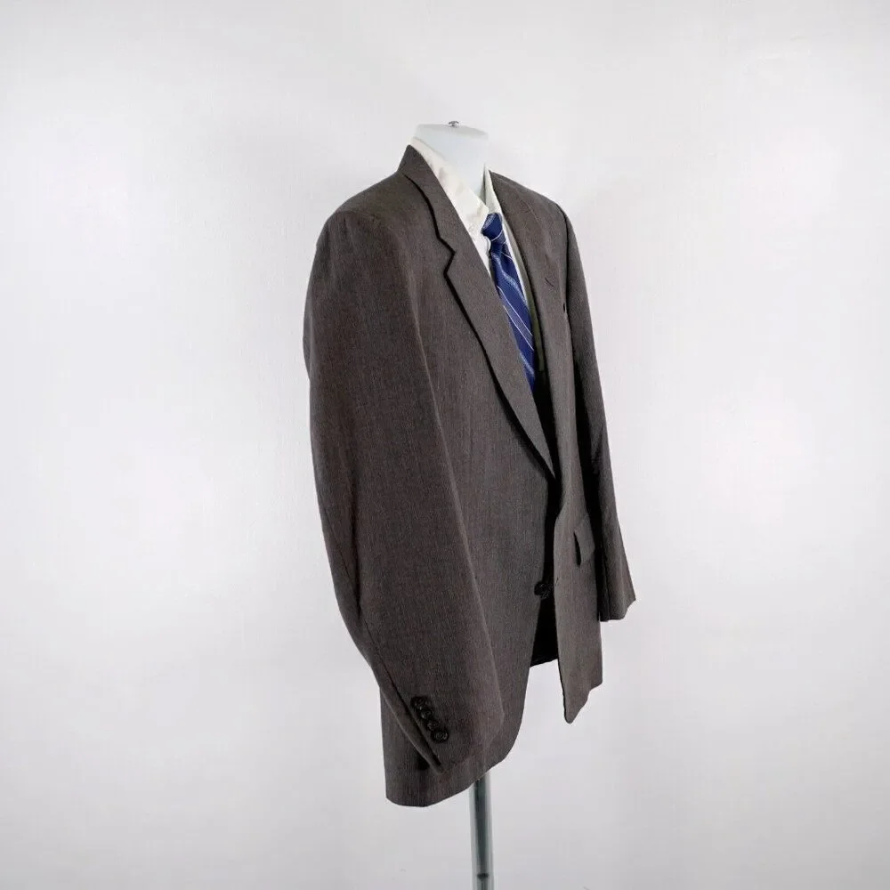 Hickey Freeman The Boardroom Wool Blend Beige Birdseye 2 Button Blazer 40R W/ Br